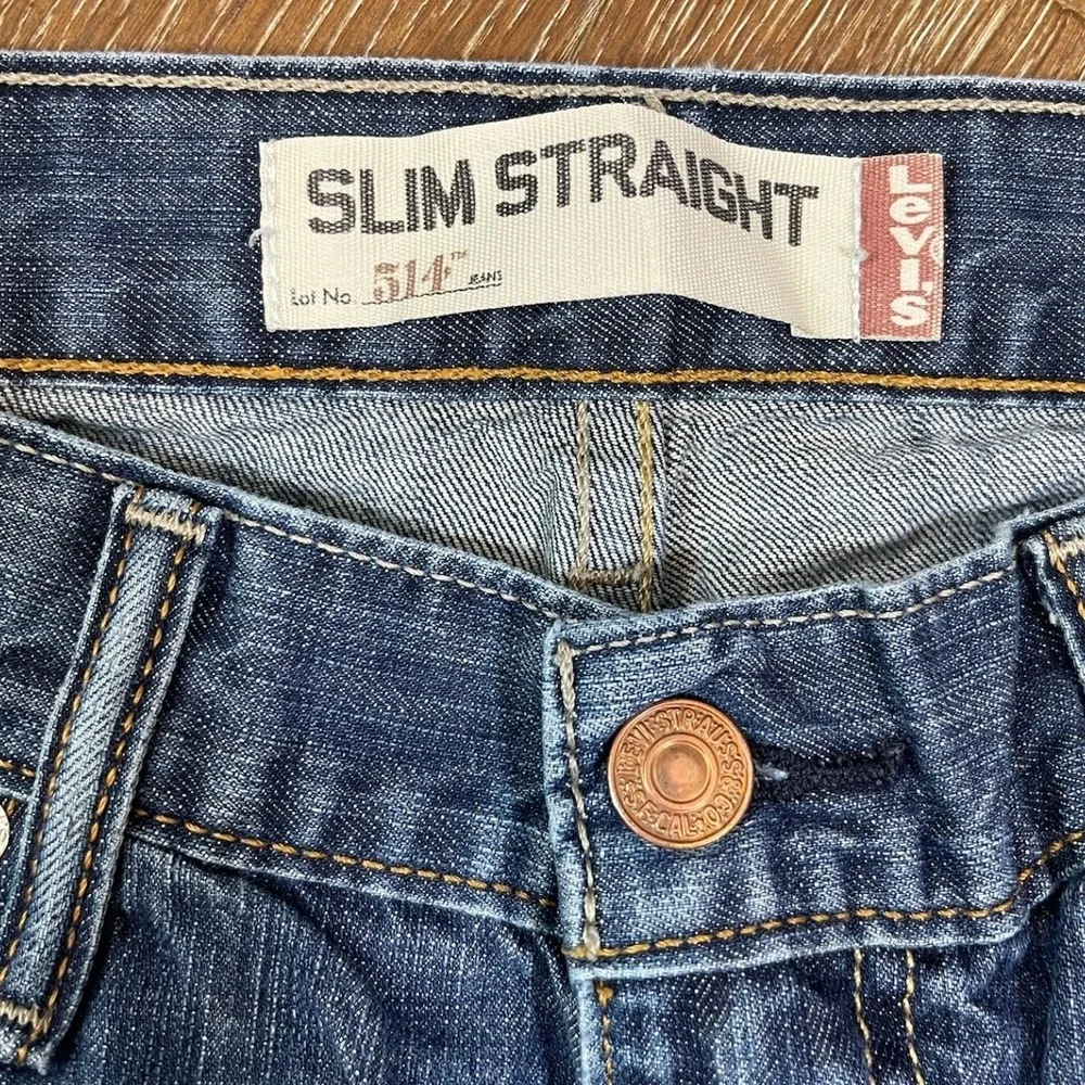 Levis 514‎ Slim Straight Jeans Mens 33x32 Blue Denim Medium Wash Cotton Pants